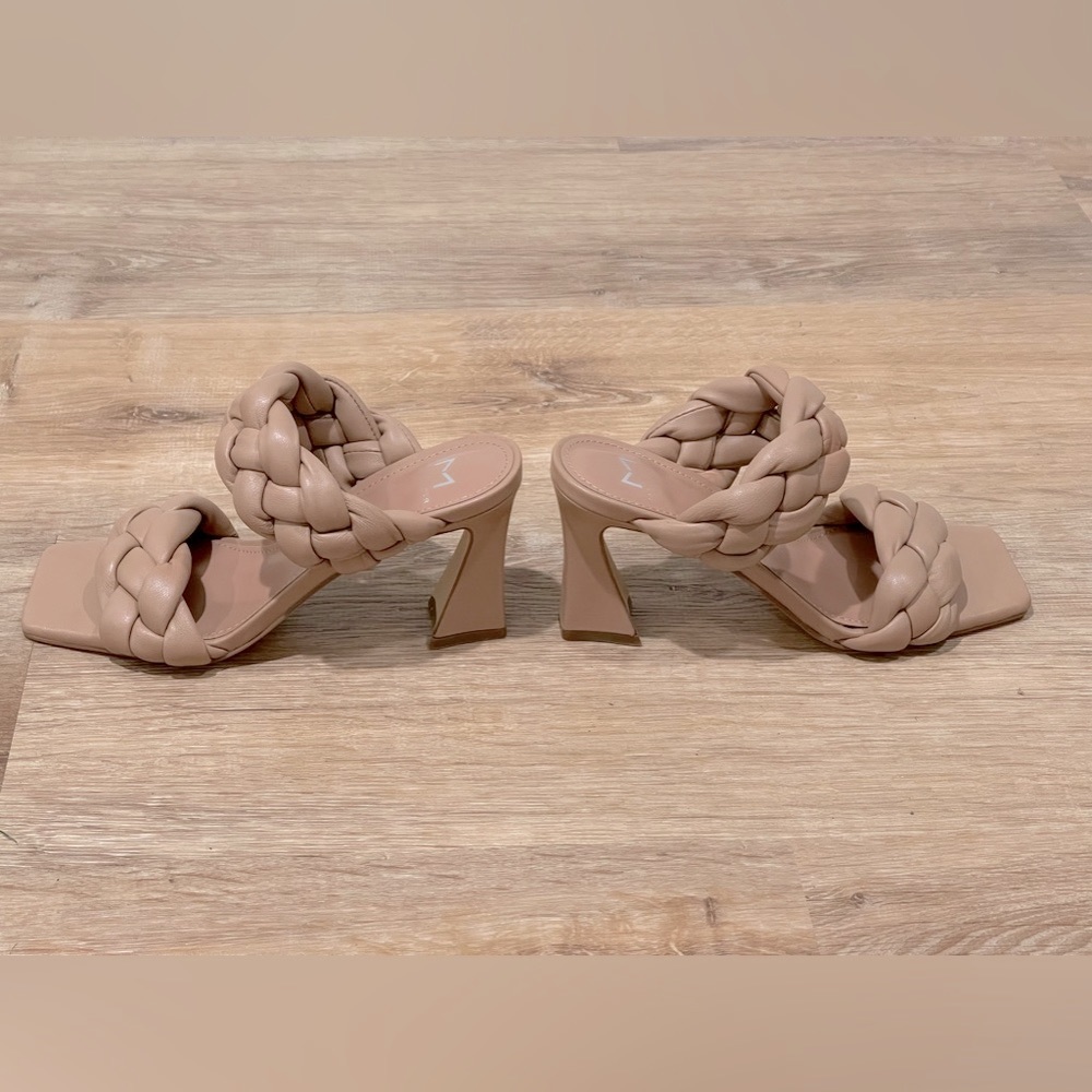 NEW Marc Fisher LTD Braided Hammy Heeled Sandal Tan Size 6 - Picture 6 of 8
